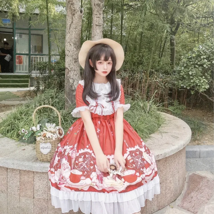 Милое Аниме-платье для косплея Лолиты весна-лето 2020 JSK соус мяу мороженое op с