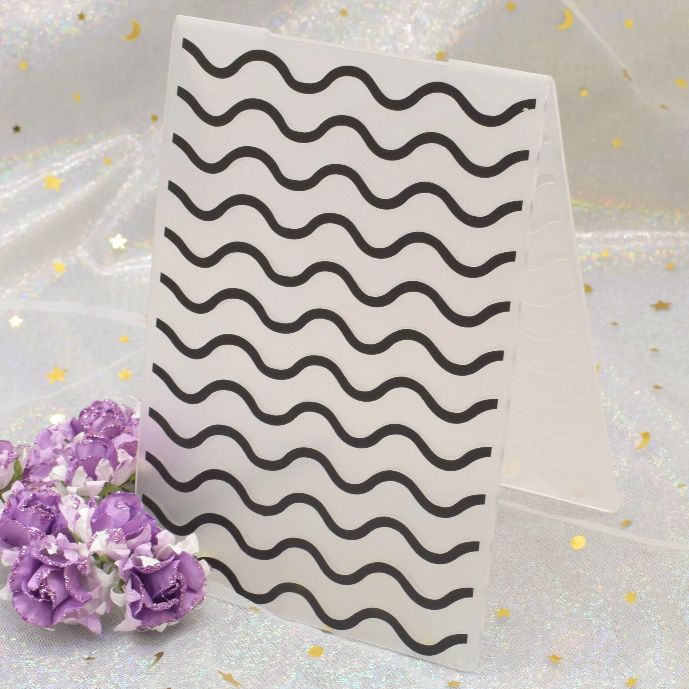 Волнистый шаблон пластиковый для тиснения трафарет скрапбукинга фотоальбома
