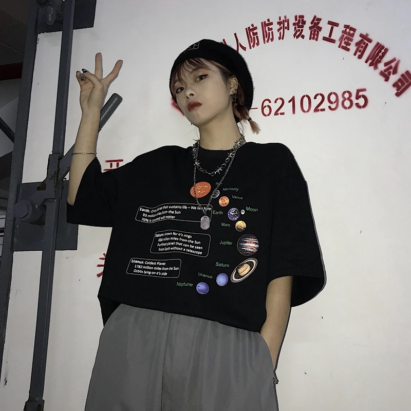 2019 футболка в Корейском стиле show JF женская модная большого размера хипстерская