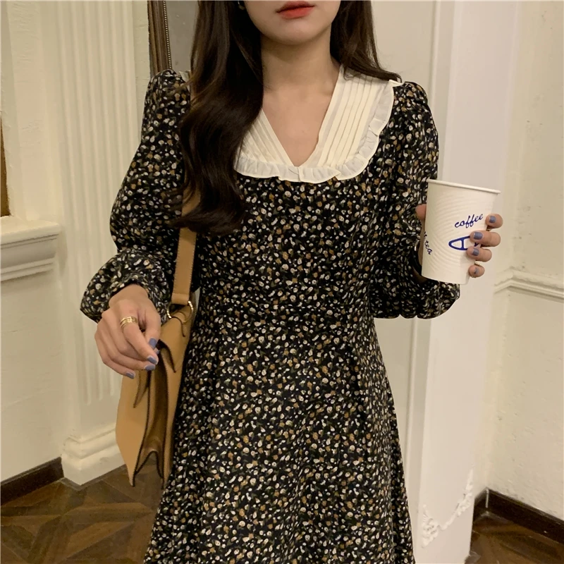 Корейское шикарное мягкое вельветовое платье выше колена в стиле пэчворк с