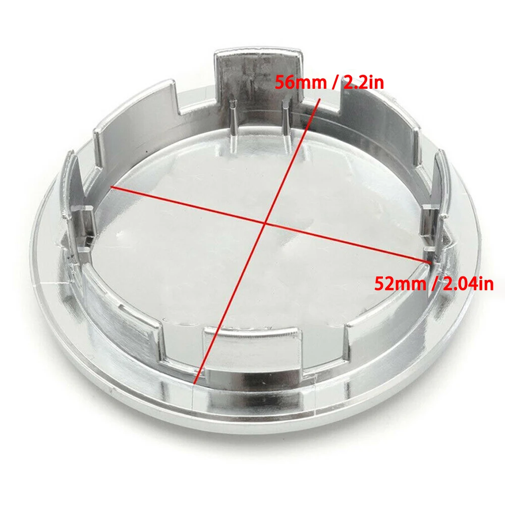4 шт. 56 мм Серебристый Хром АБС пластик с плоской поверхностью|Колпаки ступицы| |