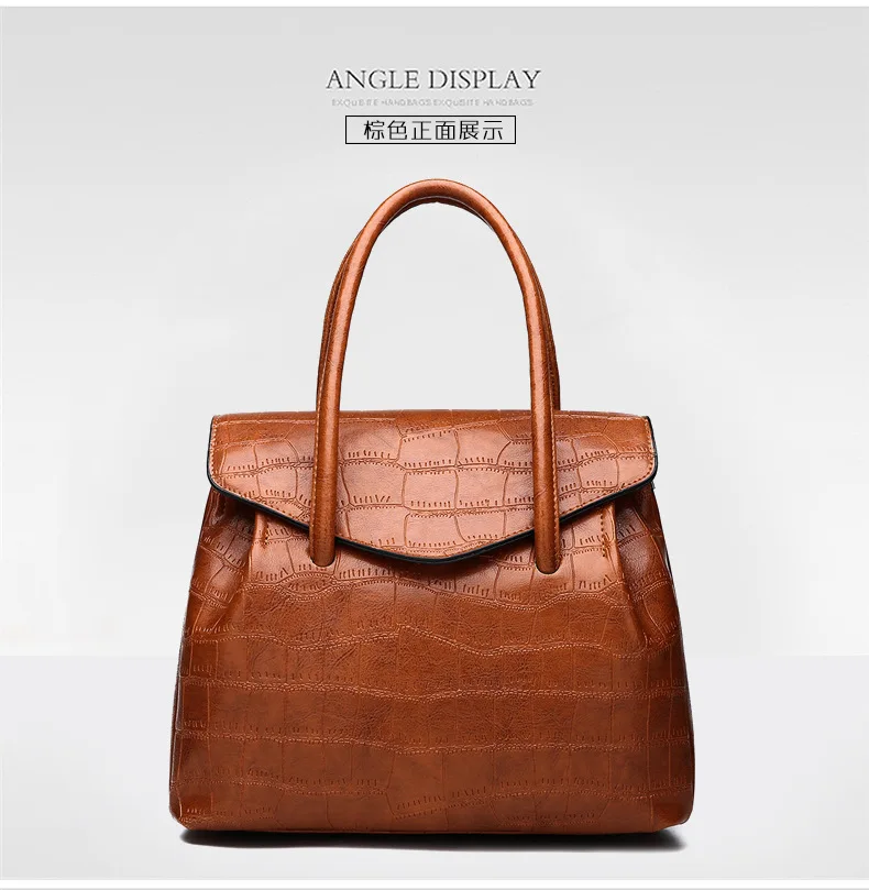 

Cross-border women's bag 2021 new fashion European and American fashion alligator-print PU leather bag lady cross shoulder handb
