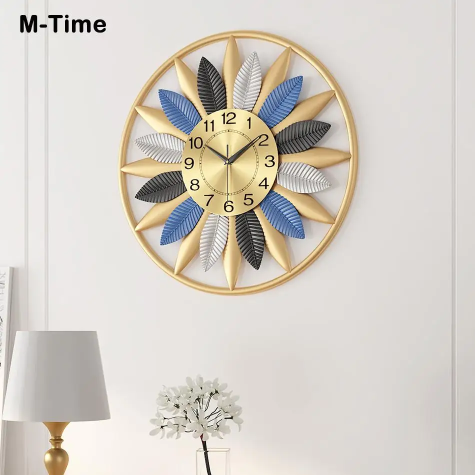 Металлические настенные часы в скандинавском стиле большие роскошные подвесные