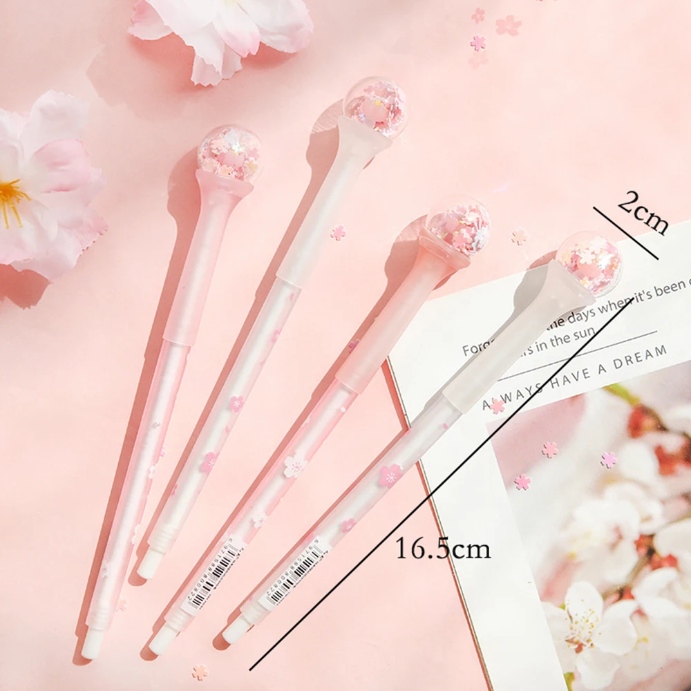 Гелевая ручка с кристаллами и цветами вишни 0 5 мм 1 шт. | Канцтовары для офиса дома