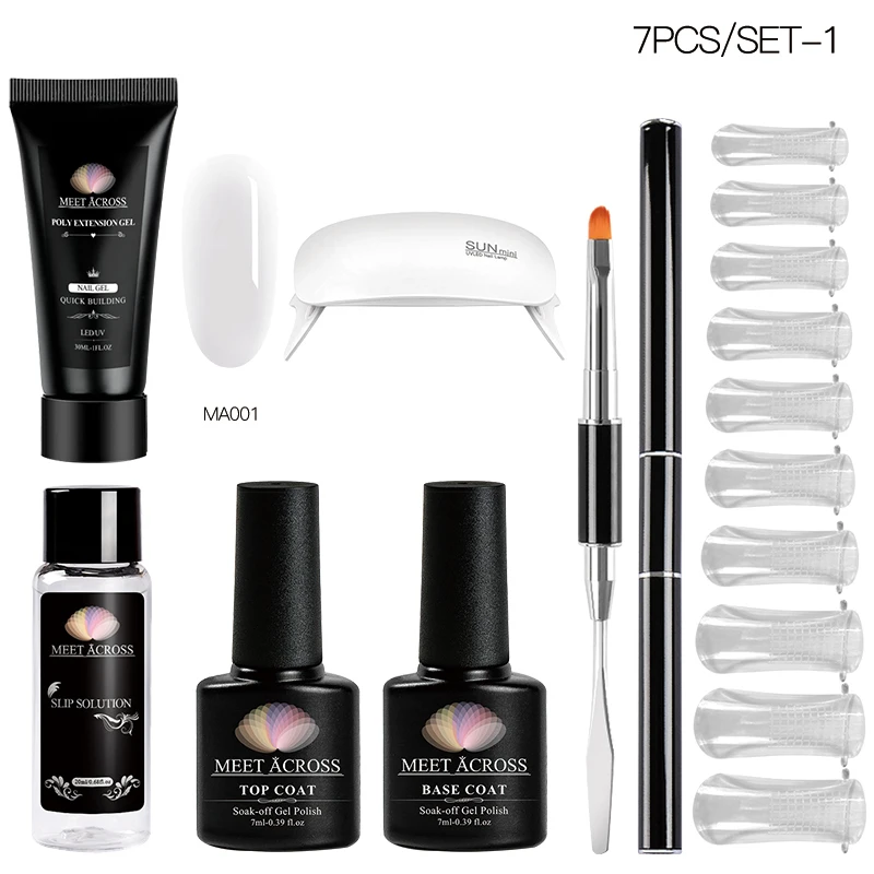 Набор полигелей для наращивания ногтей 4/7 шт. французское искусство