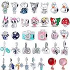 Подвеска из серебра 2022 пробы с бусинами в виде животных, утки, кролика