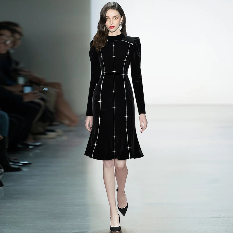 

Женское бархатное платье в стиле пэчворк, дизайнерское Элегантное повседневное платье из серебристой проволоки для вечерние, весна-осень