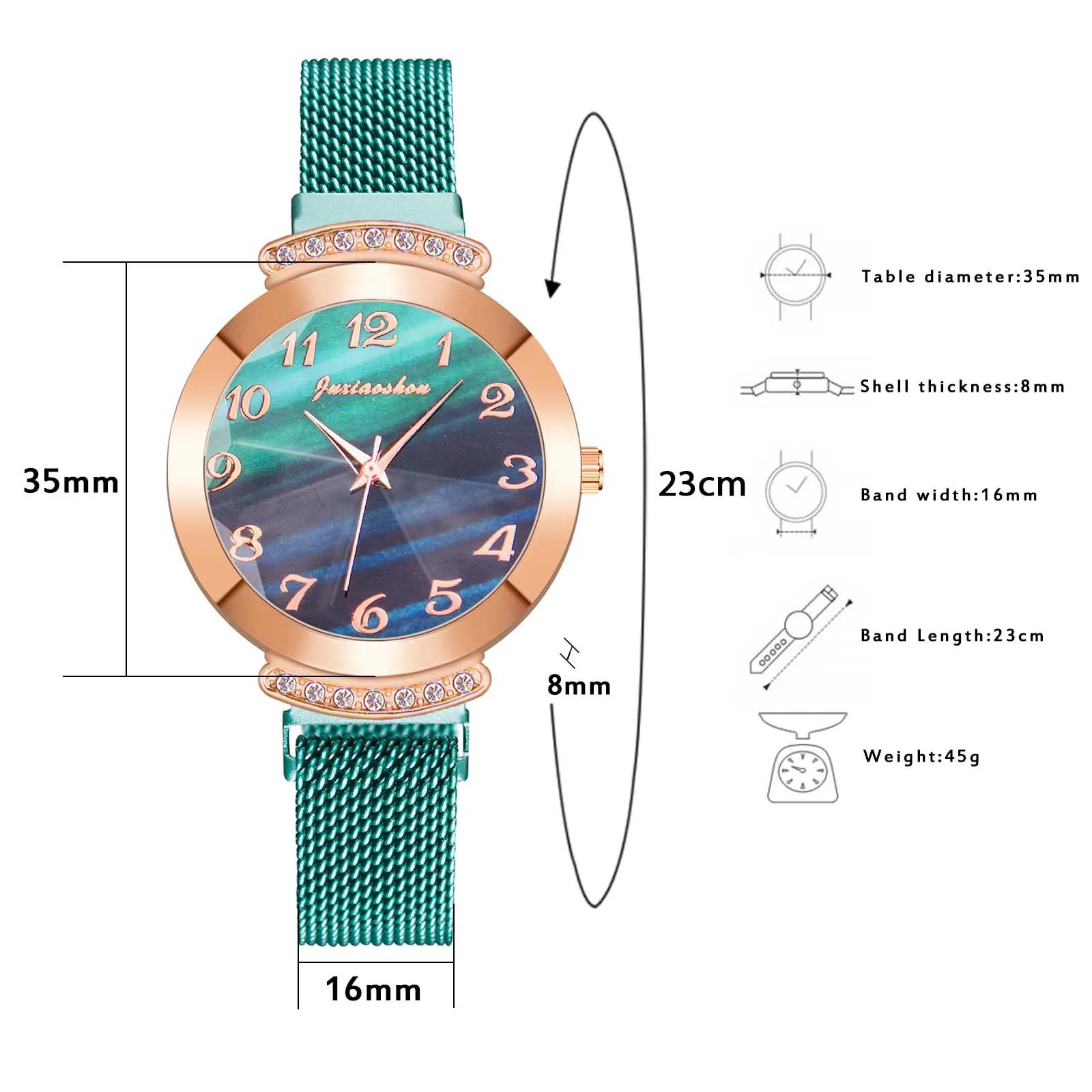 

Women Watch Minimalist digital dial Casual Quartz Stainless Steel Band Women Flower Rhinestone Watch