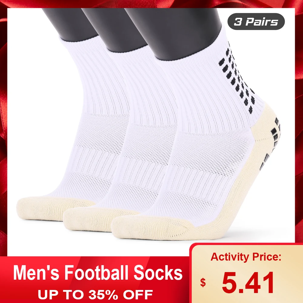 Мужские Противоскользящие футбольные носки спортивные длинные впитывающие для