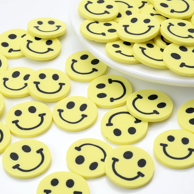 30 шт. жёлтые круглые бусины из полимерной глины 20 мм|Бусины| |