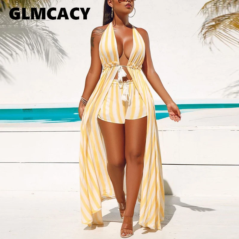 Женское летнее платье без рукавов с лямкой на шее и открытой спиной сексуальное