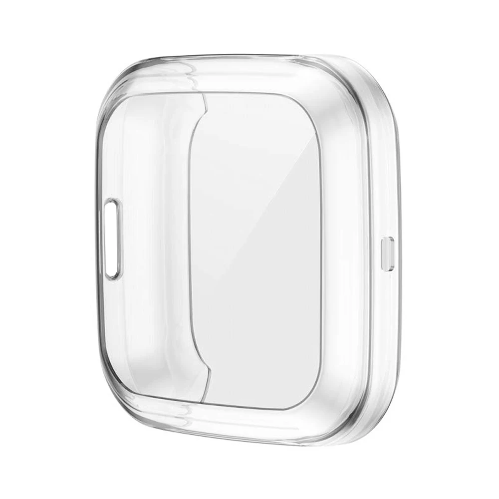 Clear Совместим с Fitbit Versa2 полное покрытие чехол с здания Экран протектор - Цвет: Clear