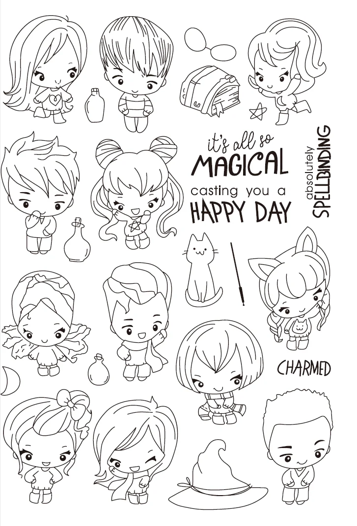 Мальчик и девочка прозрачный силиконовый штамп печать DIY Скрапбукинг Фотоальбом