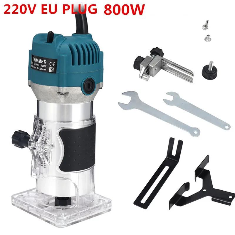 EU plug 220V 800W ЕС 220 В США 110 в 800 Вт деревообрабатывающий электрический триммер фрезерование древесины гравировальный долбежный обрезной станок ручная резьба по дереву маршрутизатор - Цвет: EU plug 220V 800W