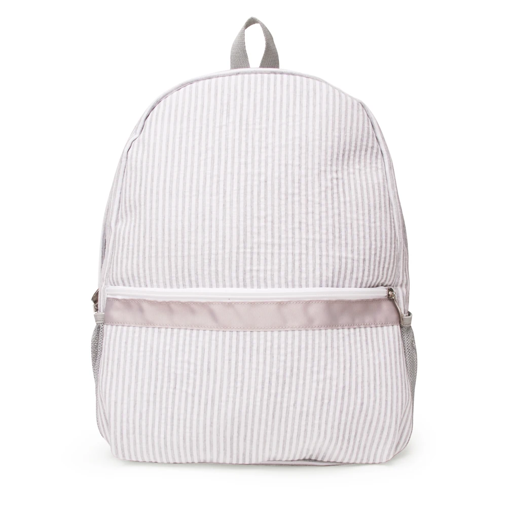 1PCS Free Shipping Seersucker Stripe School Bag Retail Monogrammed Seersucker Stripe School Bag For Kid DOM112-031