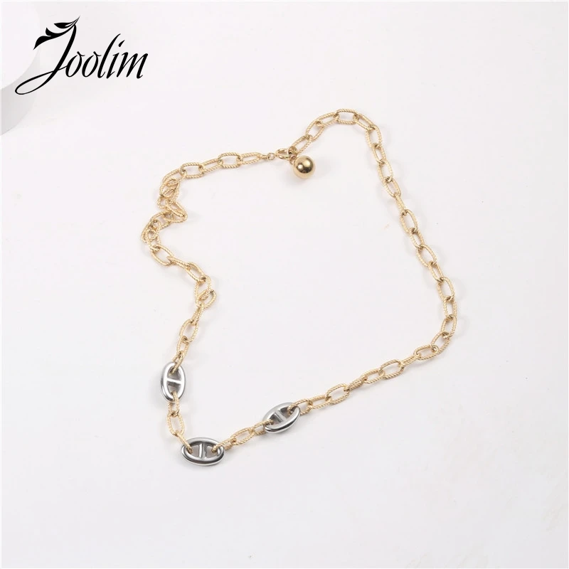 

Joolim Jewelry High End Pvd Wholesale Drop Shipping Classic Splicing Stainless Steel Necklace For Women