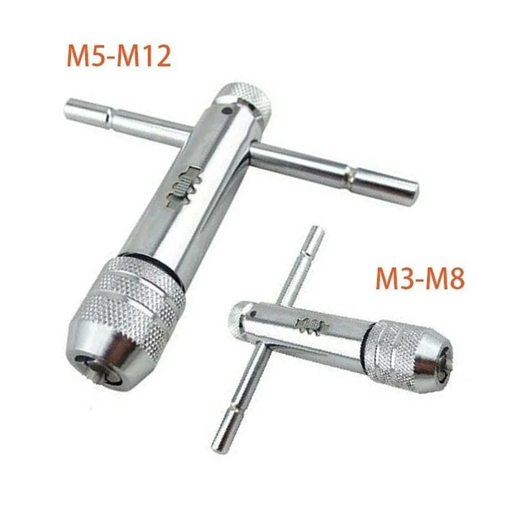 

2pcs Adjustable Ratchet Tap Wrench T Type Tapping Handle Adjustable M3-M8 And M5-M12 For Square Handle Tools Screw Extractor /