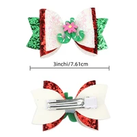 elk xmas tree hair clips sequins hairpin christmas glitter bowknot barrettes non slip headpiece party photo props
