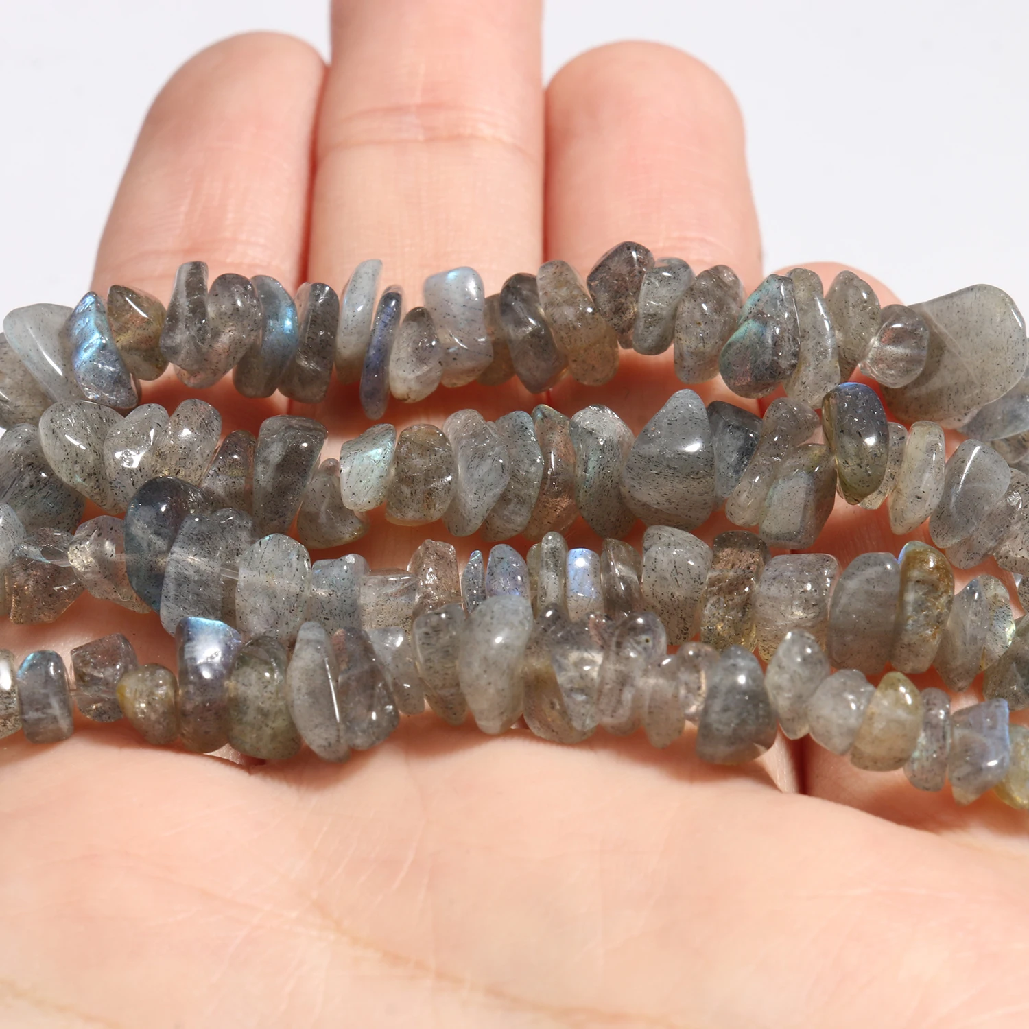 

16 Inches Natural Irregular Labradorite Stone Chips Gravel Loose Beads For Jewelry Making DIY Bracelet Necklace Accessories