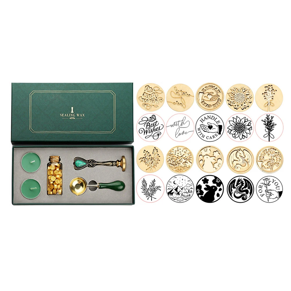 

Retro Map Box Kit With Sealing Wax Beads Spoon Stamp Set DIY Scrapbooking Tools Seal Set Of Lacquer Seal Hand Account Wedding