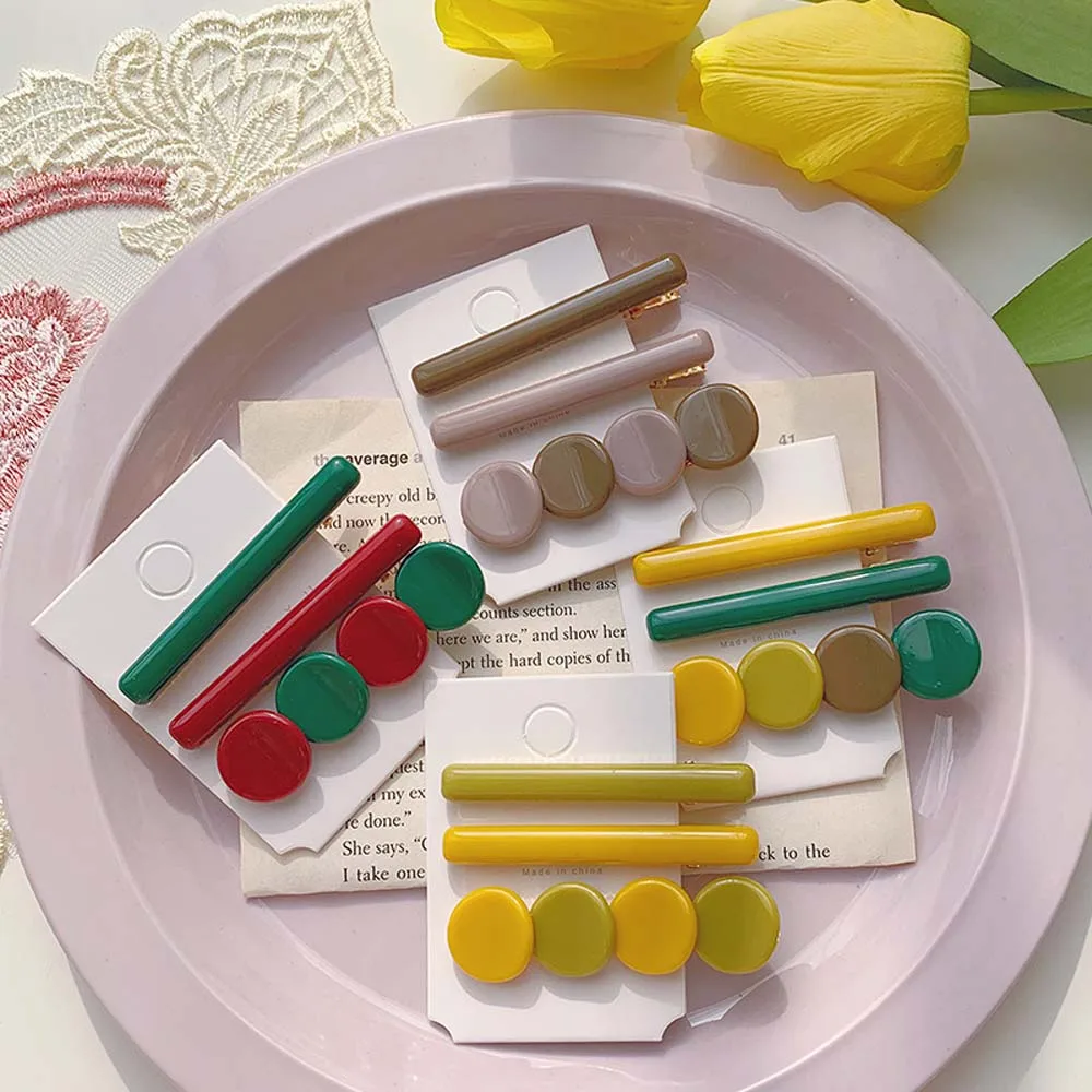 3 шт. Корейская Ретро цветная шпилька Bean Word клип набор простой девушка заколка для