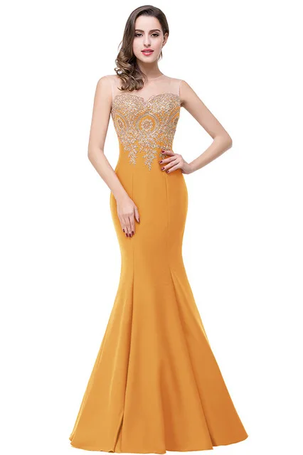 Цвет: желтый Vestido de Festa элегантное кружевное платье годе вечерние платья с аппликацией Сексуальные вечерние платья с открытой спиной Robe De Soiree - Цвет: Цвет: желтый