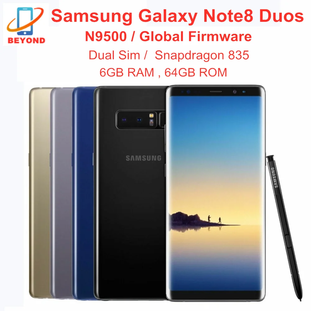 

Samsung Galaxy Note8 Note 8 Dual Sim N9500 Mobile Phone 6GB ROM 64GB Octa Core 6.3" Snapdragon 835 NFC Original Cell Phone