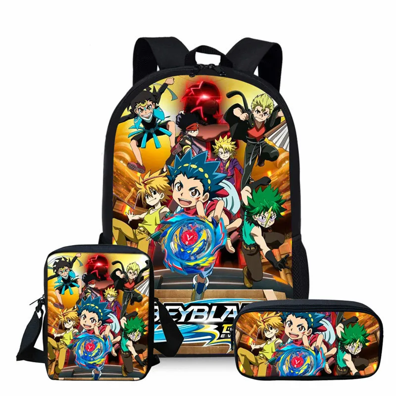 as pictures ThiKin 3 шт. Beyblade Burst школьные сумки набор для Дети Мальчики Школа Рюкзаки на плечо рюкзак Детский рюкзак ранец - Цвет: as pictures