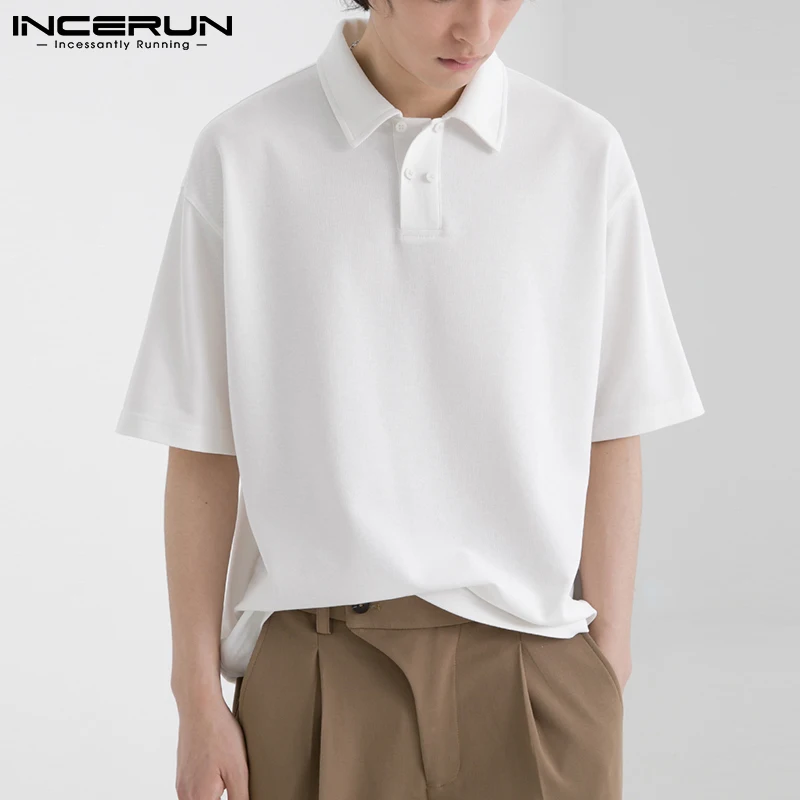 

Рубашка мужская с отложным воротником, повседневная однотонная уличная одежда с короткими рукавами, для отдыха, лето 2021