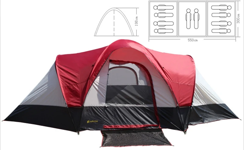 Двухслойная водонепроницаемая палатка на 5 8 человек 2 и 1 комната|Палатки| |