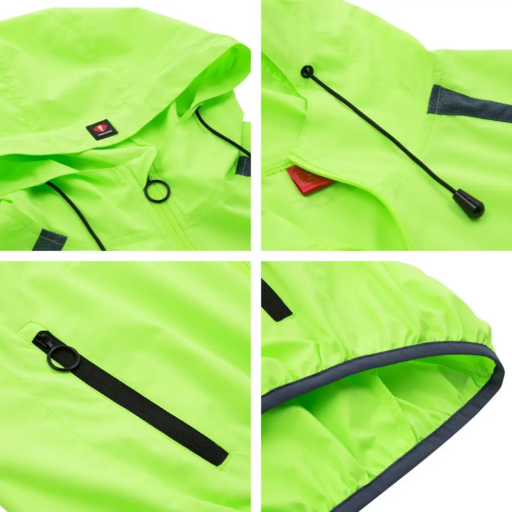 Мужская ветрозащитная велосипедная куртка Santic дышащая Светоотражающая одежда