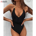 Новый Цельный купальник, женский сексуальный черный, красный, женский летний Монокини 2021, боди с высокими штанинами, купальный костюм, женская пляжная одежда