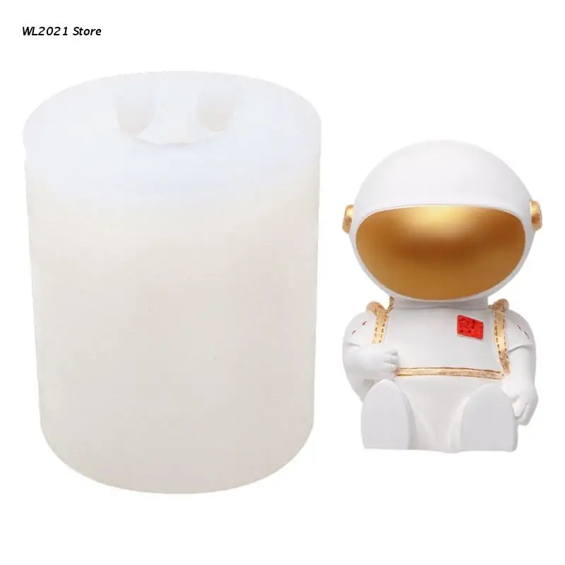 

G5GC 3D Astronaut Silicone Mold Aromatherapy Plaster Candle Mould Plaster Epoxy Mold Resin Casting DIY Cake Chocolate Decorating