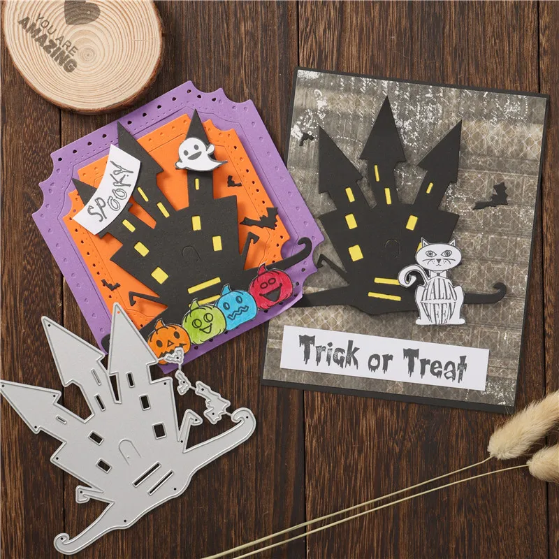 

YaMinSanNiO Halloween Gifts Metal Cutting Dies Letter Scrapbooking for Making Card Decorative Embossing Crafts Halloween Diecuts