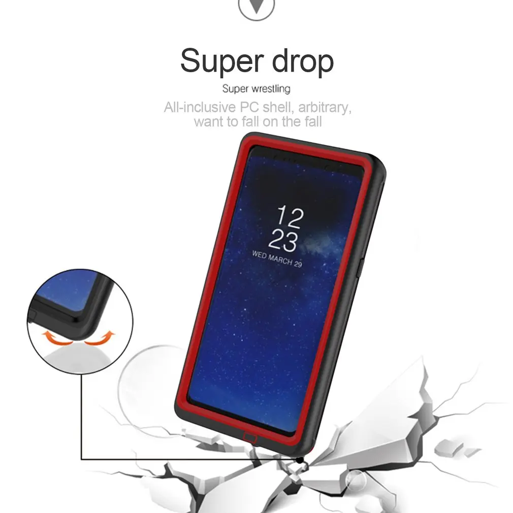 PC Frame Phone Protective Case Cover For Samsung Galaxy note8 Waterproof Shockproof full shell Mobile cover |