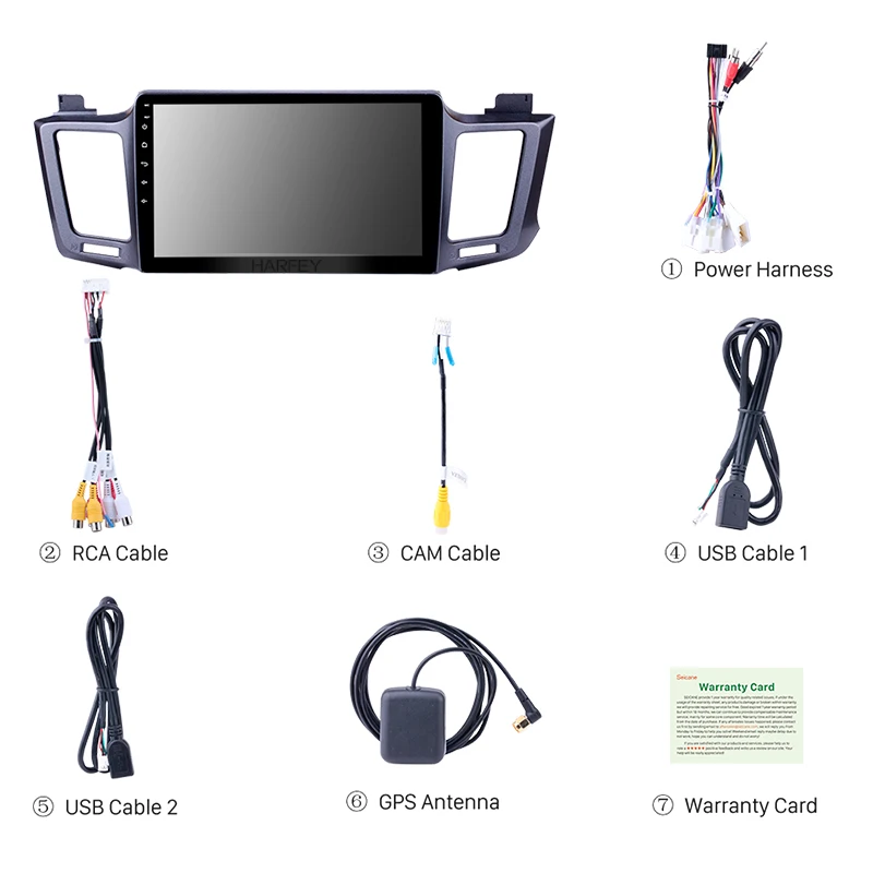 Автомагнитола Harfey с GPS 10 1 дюйма 2Din Android 9 0 для Toyota RAV4 2013 2016 4G Wi Fi AM FM Bluetooth USB DVR