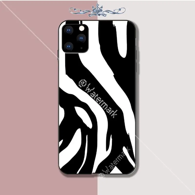 Черный белый полосатый силиконовый чехол с зеброй для телефона Iphone 5s Se 2020 6 6s 7 8 Plus