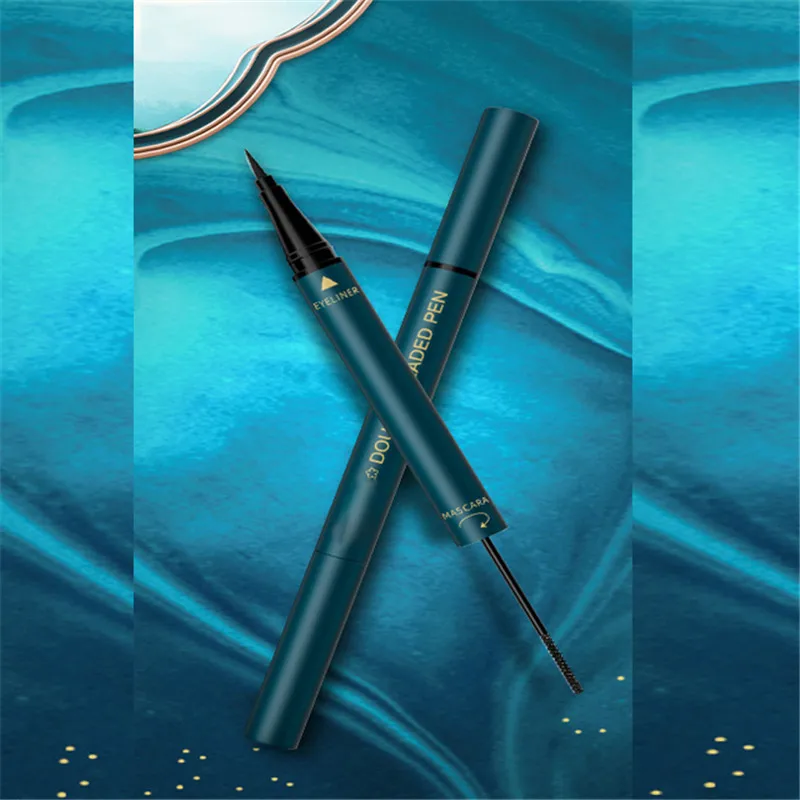 

FEL Eyelash Mascara Waterproof Organic Volume Vegan eye Lash Enhancer Private Label Double Head Natural Fiber Eyeliner