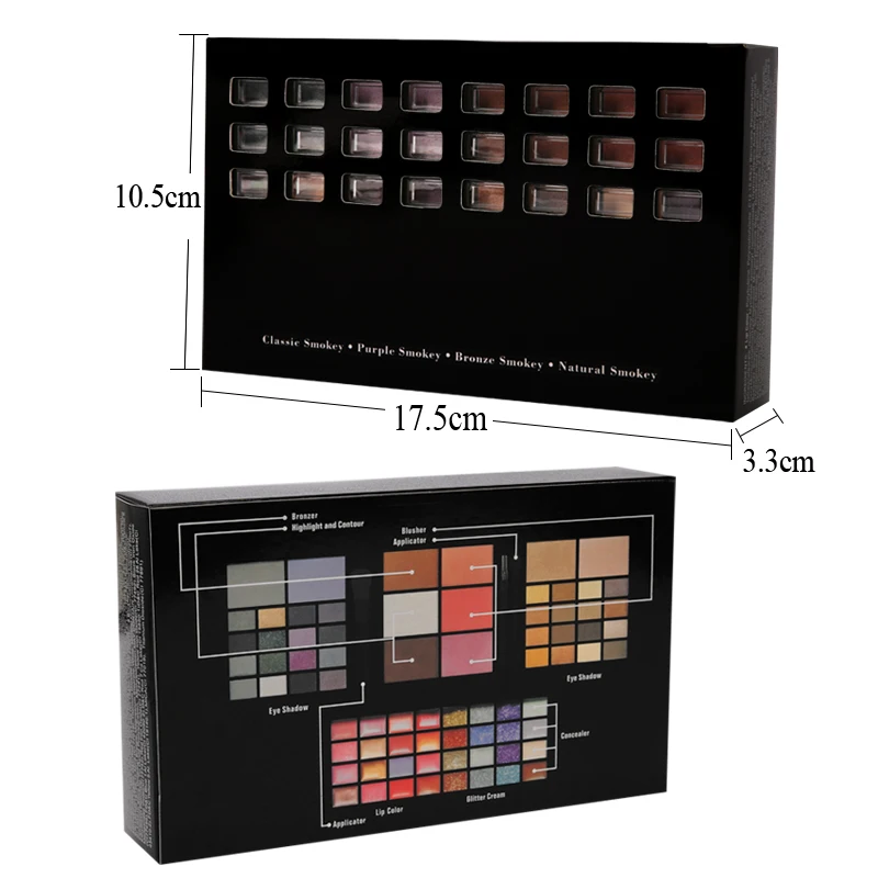 74 Colors Nature Eye shadow Pallete Setes 36 + 28 Lip Gloss +6 Blush +4 Concealer Make up Kit Cosmetics Easy to apply |
