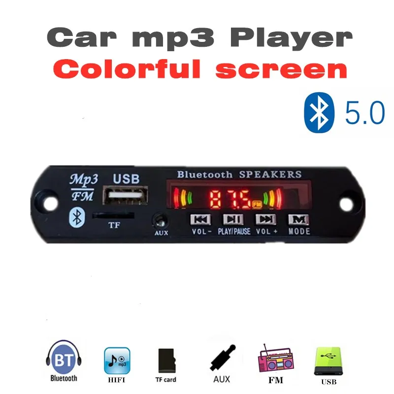 5 V-12 V цвет BT TF USB FM Aux радио MP3 плеер интегрированы в машину с USB, туманный распылитель, Набор беспроводной связи по стандарту Bluetooth MP3 декодер доска модуль аудио-усилитель