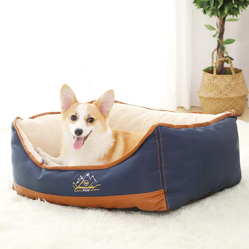 Роскошная кровать для домашних животных диван домик собак моющаяся теплая