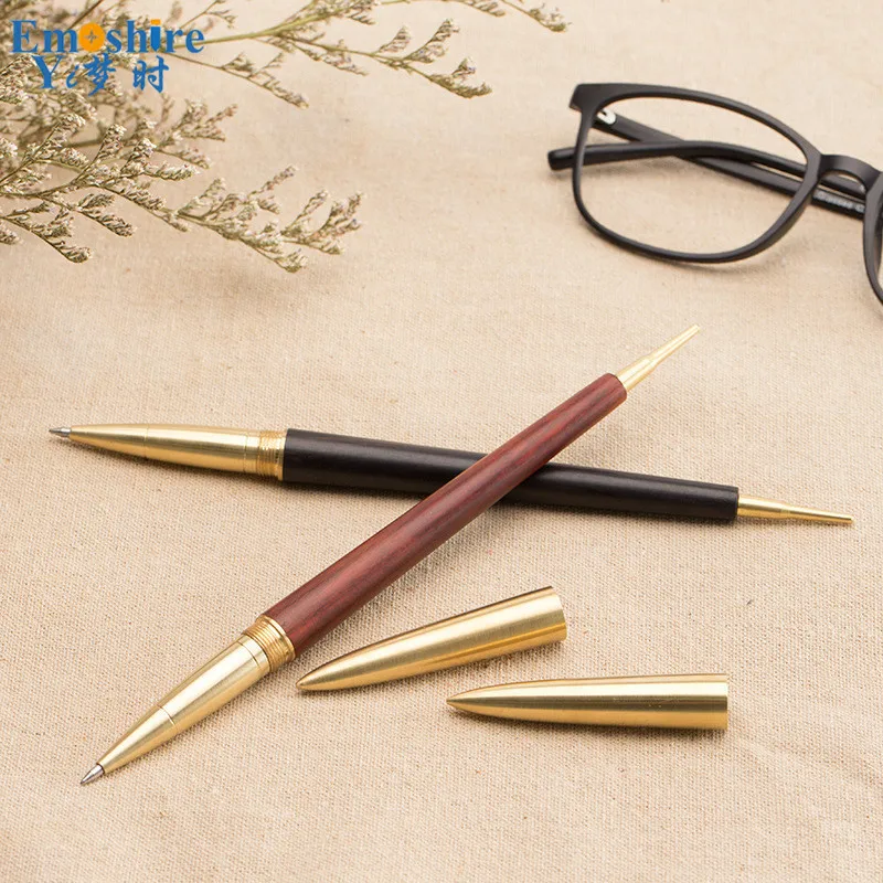 

Wood Roller Ball Pen Metal Ballpoint Pen Caps Brand Ballpoint Pen With Blue and Black Refill For Business Office Writing P777