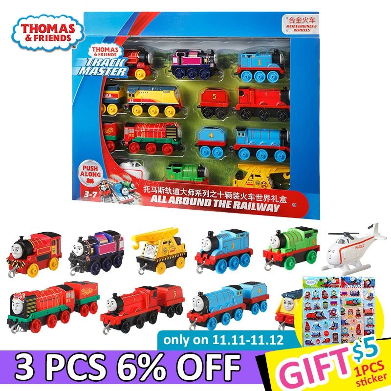 10/Паровозик Томас и друзья Trackmaster 10 шт. литой пластик и сплав поезд набор игрушки для детей Коллекция Подарки