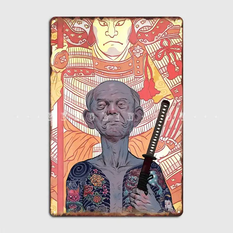 

Oyabun, японский самурайский металлический плакат, постер для кинотеатра, кухни, клуба, бара, индивидуальные настенные плакаты со знаком