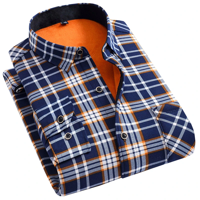 2019 толстые бархатные мужские брендовые качественные рубашки теплые клетчатые с