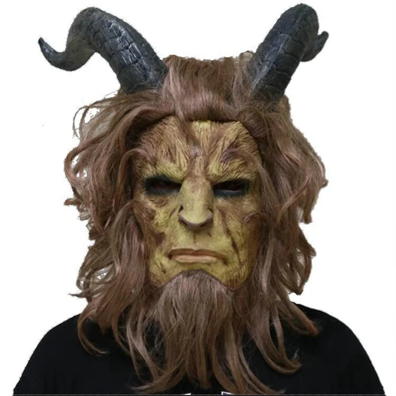Movie Beauty and the Beast Prince Mask Helmet Eyepatch Face Muffle Cosplay Halloween Carnival Women Men