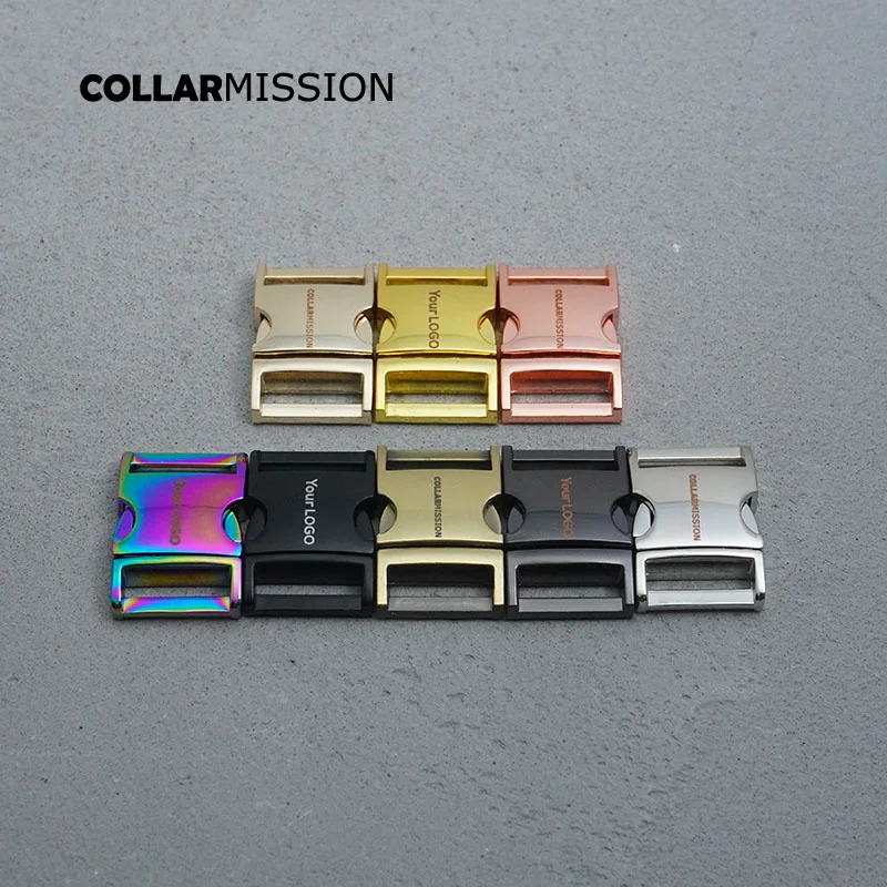 10 unids/lote alta calidad lado grabado liberaci&oacute;n hebilla de metal DIY collares de perro a duradera cerradura de seguridad de 20mm correas de 8 tipos-3