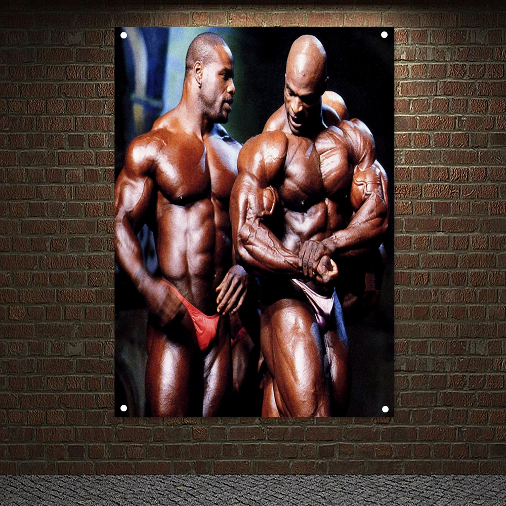 

Gym Home Decor Man Body Building Wallpapers Tapestry Muscular Hunk Banner Wall Art Hanging Painting Bodybuilding Show Poster S1