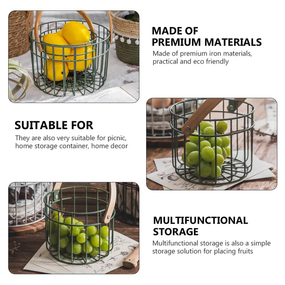 

1Pc Creative Household Sundries Holder Durable Vegetable Tote Basket Green