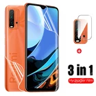 Гидрогелевая пленка 3 в 1 для Xiaomi Redmi 9 T, Redmi Note 9 T, 9 T, T9, Защитная пленка для объектива камеры, не стекло